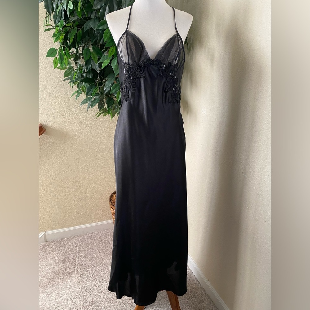 🌺black sheer lace long lingerie sleepwear Nightgown 🌺